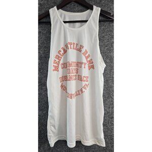 Vtg 1980s Felco Mercantile Bank Race Tank Top White Size Large Moundsville WV